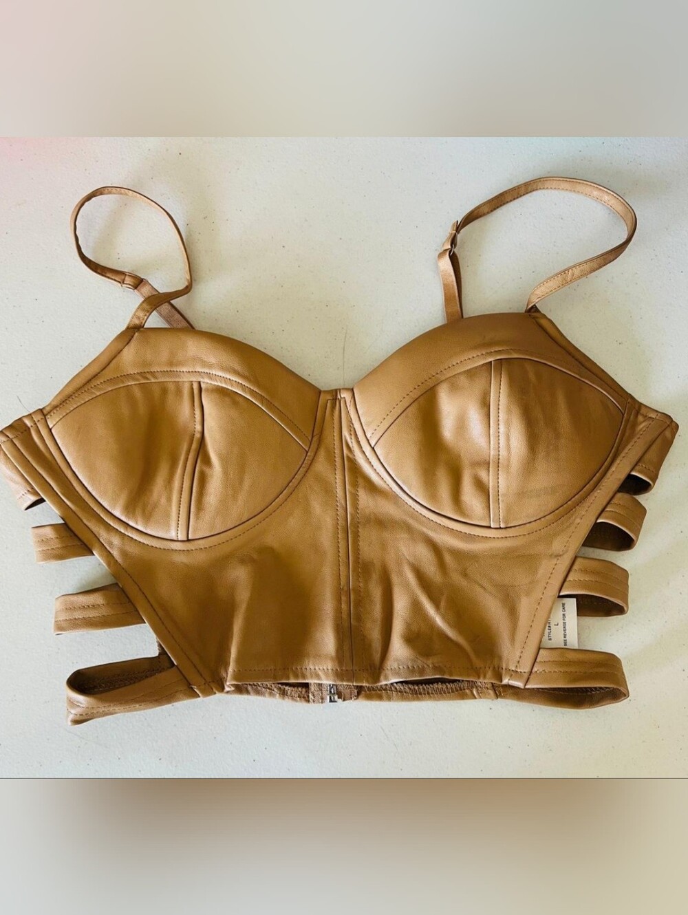 Chic Tan Crop Top Bustier - Picture 7 of 12